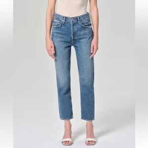 Agolde riley high rise straight crop